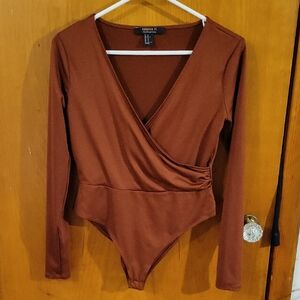Forever 21 Rust Long Sleeve Bodysuit